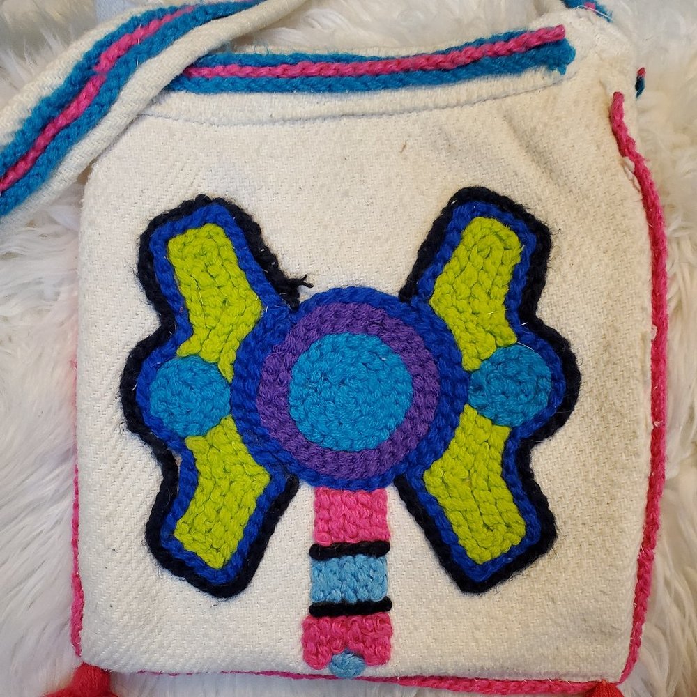 Vintage boho wool felt bag